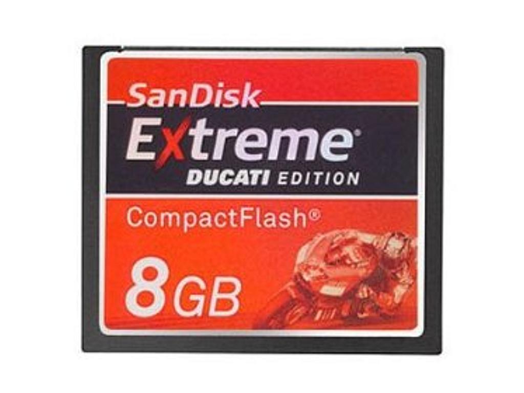 SanDisk 8GB Extreme Ducati Edition CompactFlash Card pack 10 pcs
