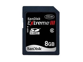 SanDisk 8GB Extreme III Class-6 SDHC Card 20MB/s (pack 10 pcs)