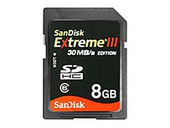 SanDisk 8GB Extreme III Class-6 SDHC Card 30MB/s (pack 25 pcs)