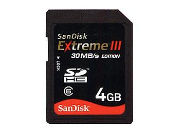 SanDisk 4GB Extreme III Class-6 SDHC Card 30MB/s (pack 50 pcs)