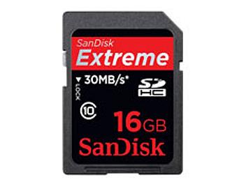 SanDisk 16GB Extreme Class-10 SDHC Memory Card 30MB/s