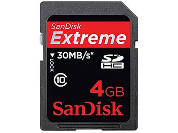SanDisk 4GB Extreme Class-10 SDHC Card 30MB/s