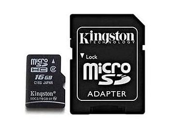 Kingston 16GB Class-2 SDHC MicroSD with SD Adapter Card (SDC2/16GB)