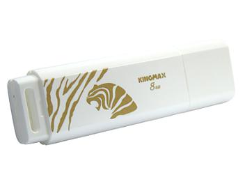 Kingmax 8GB Golden Tiger USB Flash Drive - White