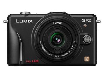 Panasonic Lumix DMC-GF2 Camera PAL Kit with 14mm and 14-42mm Lenses - Black