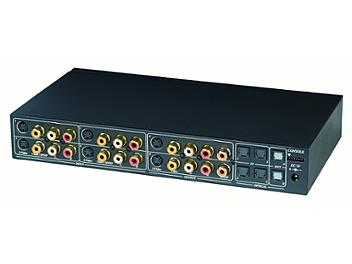 Globalmediapro SCT CS04M Composite Video and Audio Matrix Switcher with RC01 RS232 Remote Control
