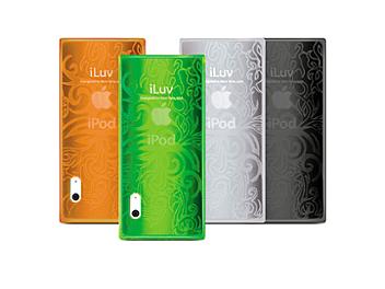 iLuv ICC310 Soft TPU Case with Flame Pattern iPod Case - 4 Colors Set (Orange, Green, White, Black)