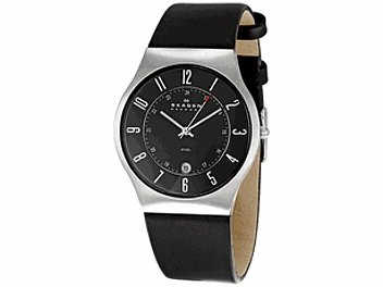 Skagen 233XXLSLB Leather Bracelet Men's Watch