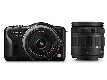Panasonic Lumix DMC-GF3 Camera PAL Kit with 14mm and 14-42mm Lenses - Black
