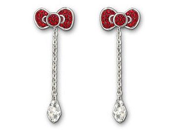 Swarovski 1097204 Hello Kitty Red Bow Pierced Earrings