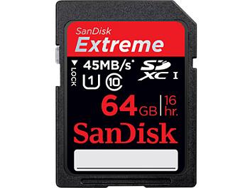 Sandisk 64GB Extreme Class-10 SDXC Memory Card 45MB/s