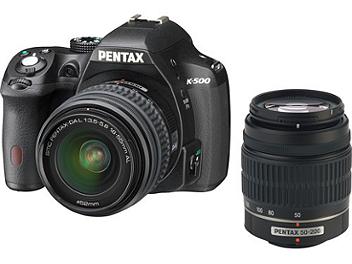 Pentax K-500 DSLR Camera with Pentax 18-55mm and 50-200mm Lens
