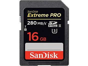 SanDisk 16GB Extreme Pro UHS-II SDHC Memory Card 280MB/s