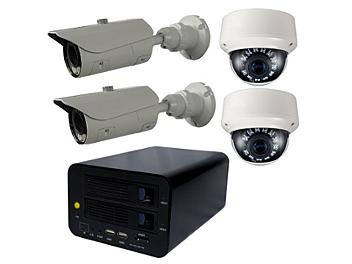 Globalmediapro T-NS-0400 NVR + 2 x T-TD20SV + 2 x T-TB20S1 IR Camera Kit NTSC