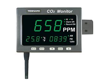 Tenmars TM-187D Large LED Screen CO2/Temperature/Huminity Monitor with Datalogger