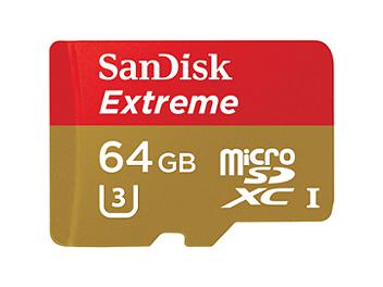 Sandisk 64GB Extreme Class-10 microSDHC Card (for Action Cameras, pack 2pcs)