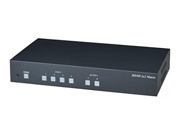 Globalmediapro SCT HS42M-4K6G 4:4:4 HDMI 4x2 Matrix Switcher with Audio Extractor
