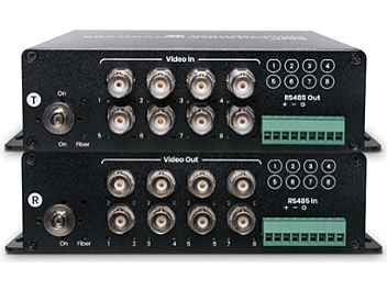 Globalmediapro SCT HD401F8-5M 8-channel HD-TVI / AHD / HD-CVI / CVBS Fiber-Optic Extender (Transmitter and Receiver)